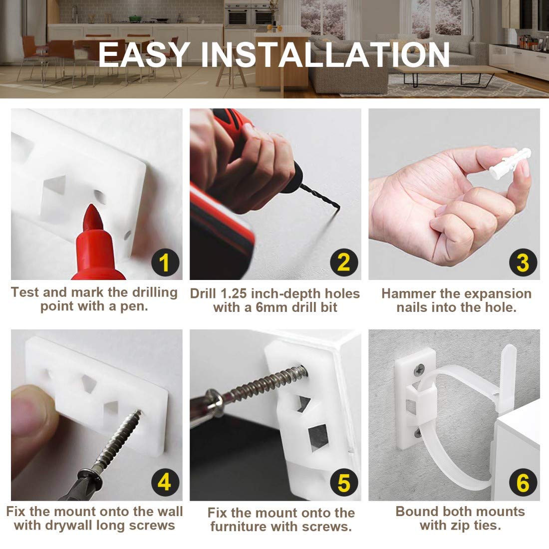 4our Kiddies installation hardware included for simple setup.