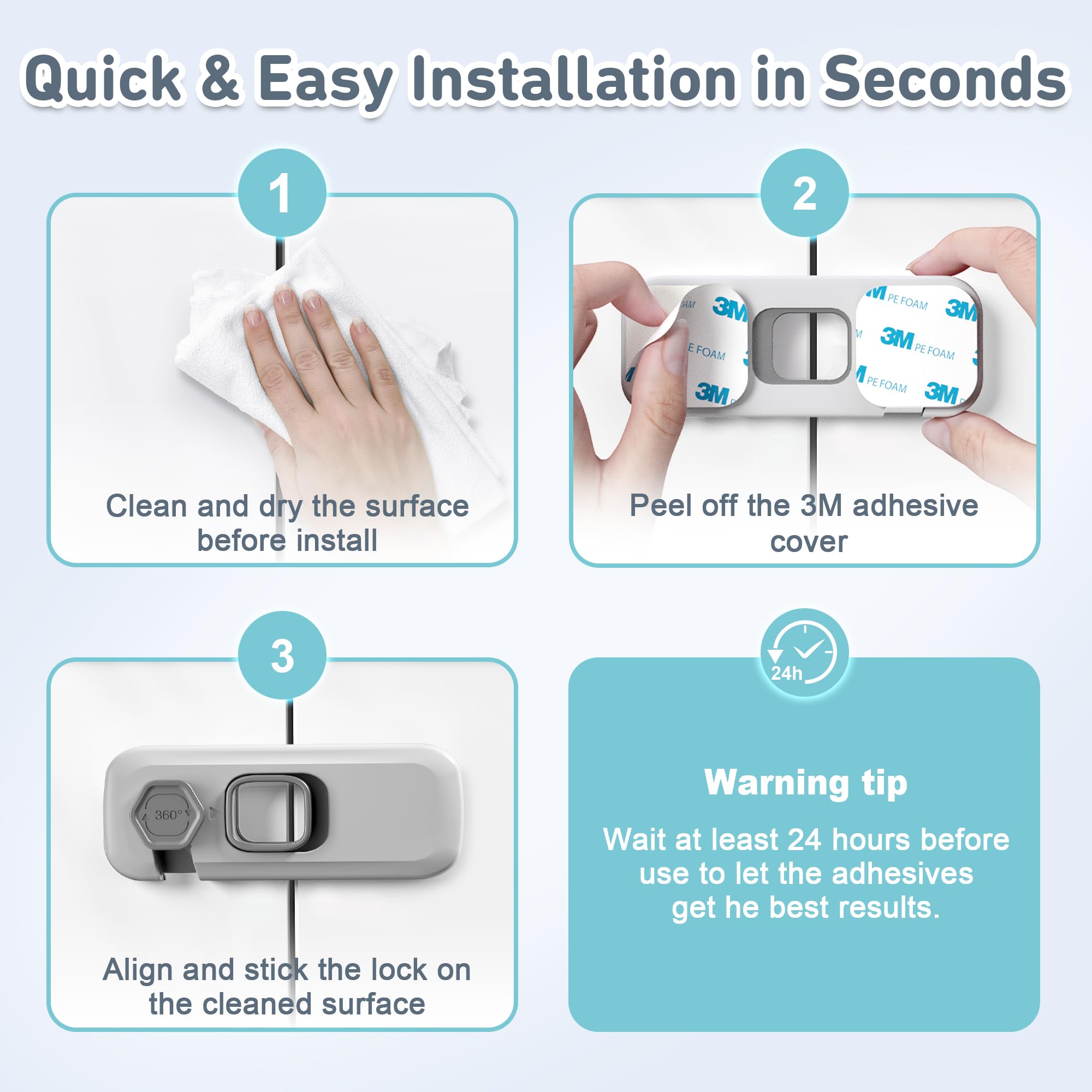 4our Kiddies kid-proof locks help keep curious toddlers away.