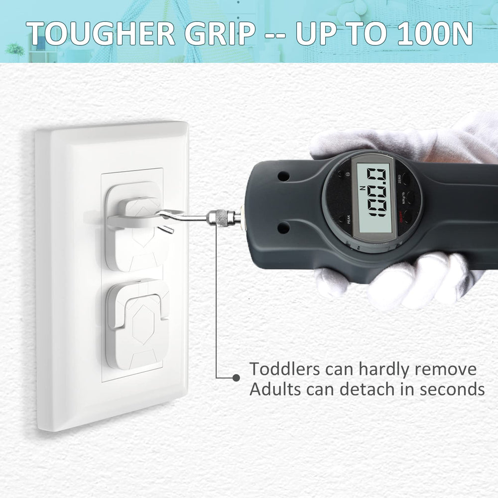 Close-up of the U-ring handle on 4our Kiddies covers shows easy adult removal