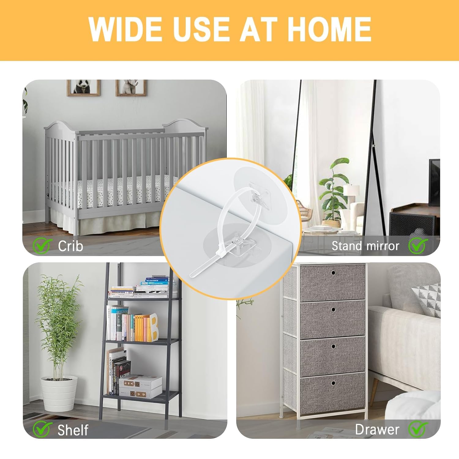 4our Kiddies removable adhesive pads enable easy repositioning without damage.