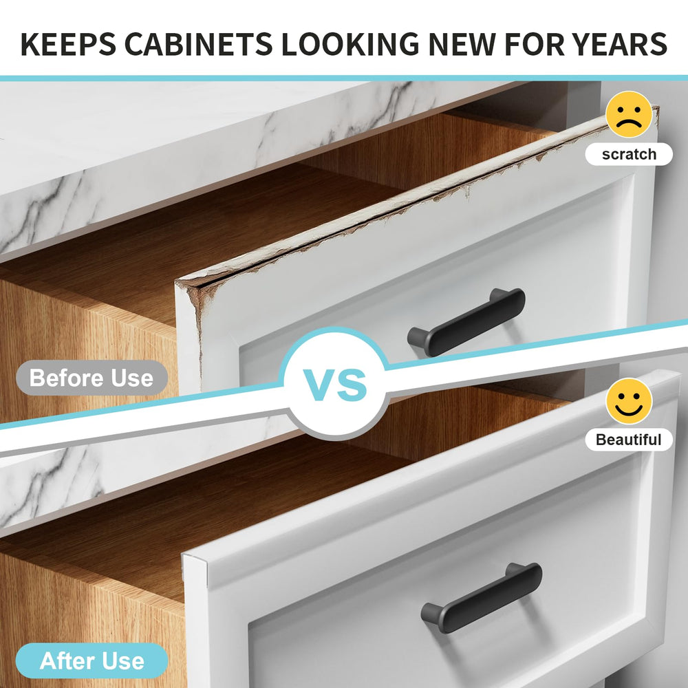 4our Kiddies transparent edge guard blends with cabinet finishes for invisible protection.