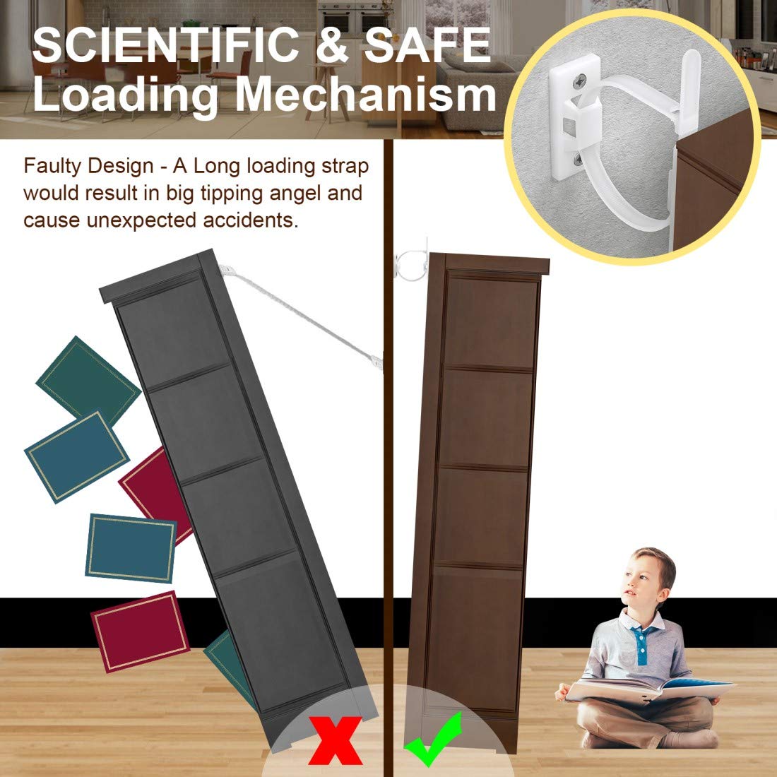 4our Kiddies TV stand anchored to wall for safer, quake-ready setup.