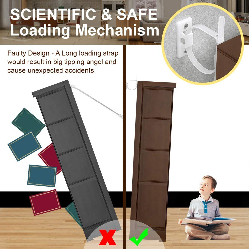 4our Kiddies TV stand anchored to wall for safer, quake-ready setup.