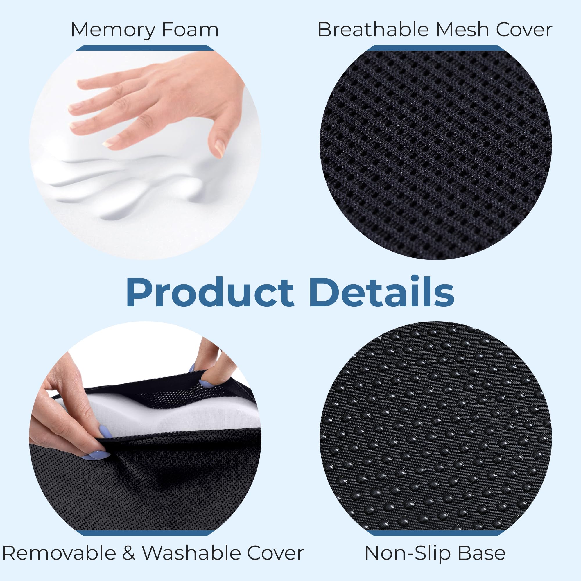 5 STARS UNITED car and travel cushion supports comfortable journeys
