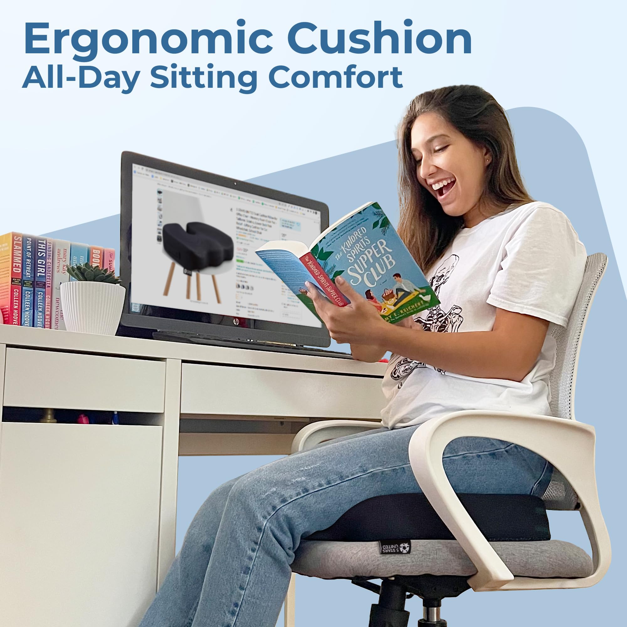 5 STARS UNITED seat cushion ideal for driving long trips and flights.