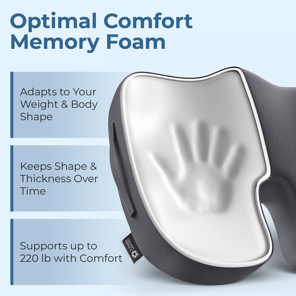 Ergonomic tailbone contour of the 5 STARS UNITED cushion supports upright posture