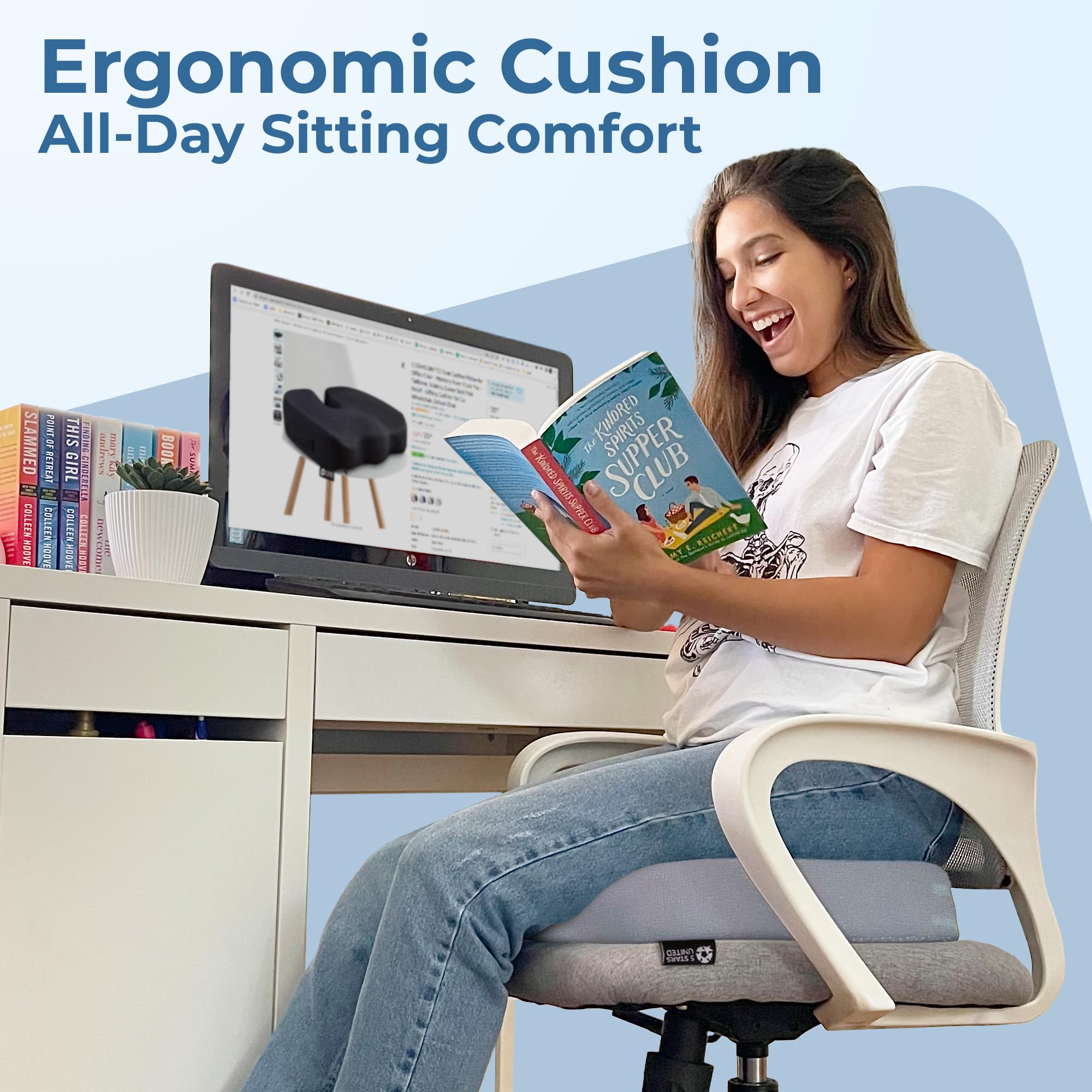 5 STARS UNITED chair cushion suitable for office chairs and wheelchairs