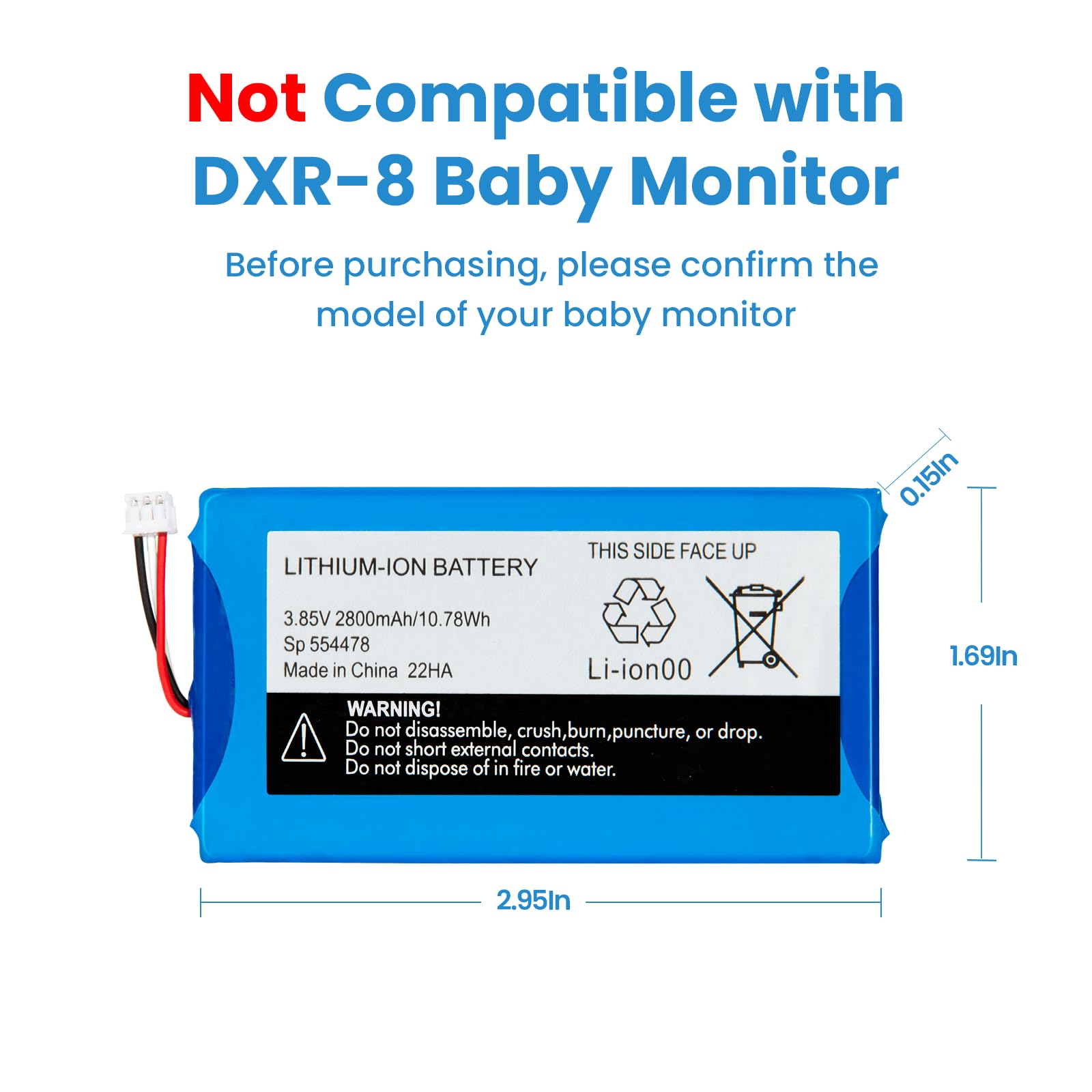 7717 DXR8 Pro battery in use powering a DXR-8 Pro monitor for hours