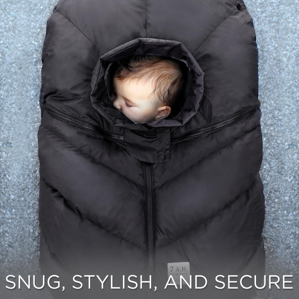 7 A M Cocoon black color matches winter car rides