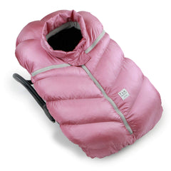 7AM Enfant car seat cocoon cover in metallic lilac offering wind and rain protection for infants