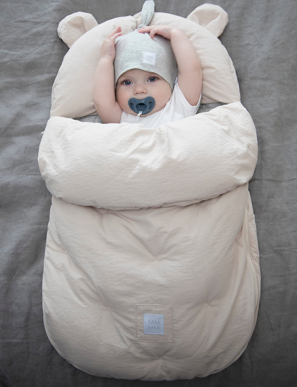 7AM Enfant footmuff plush micro-fleece lining provides cozy warmth