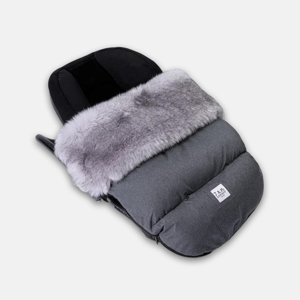 Soft micro-fleece lining of 7 A.M. Enfant footmuff for cozy warmth.
