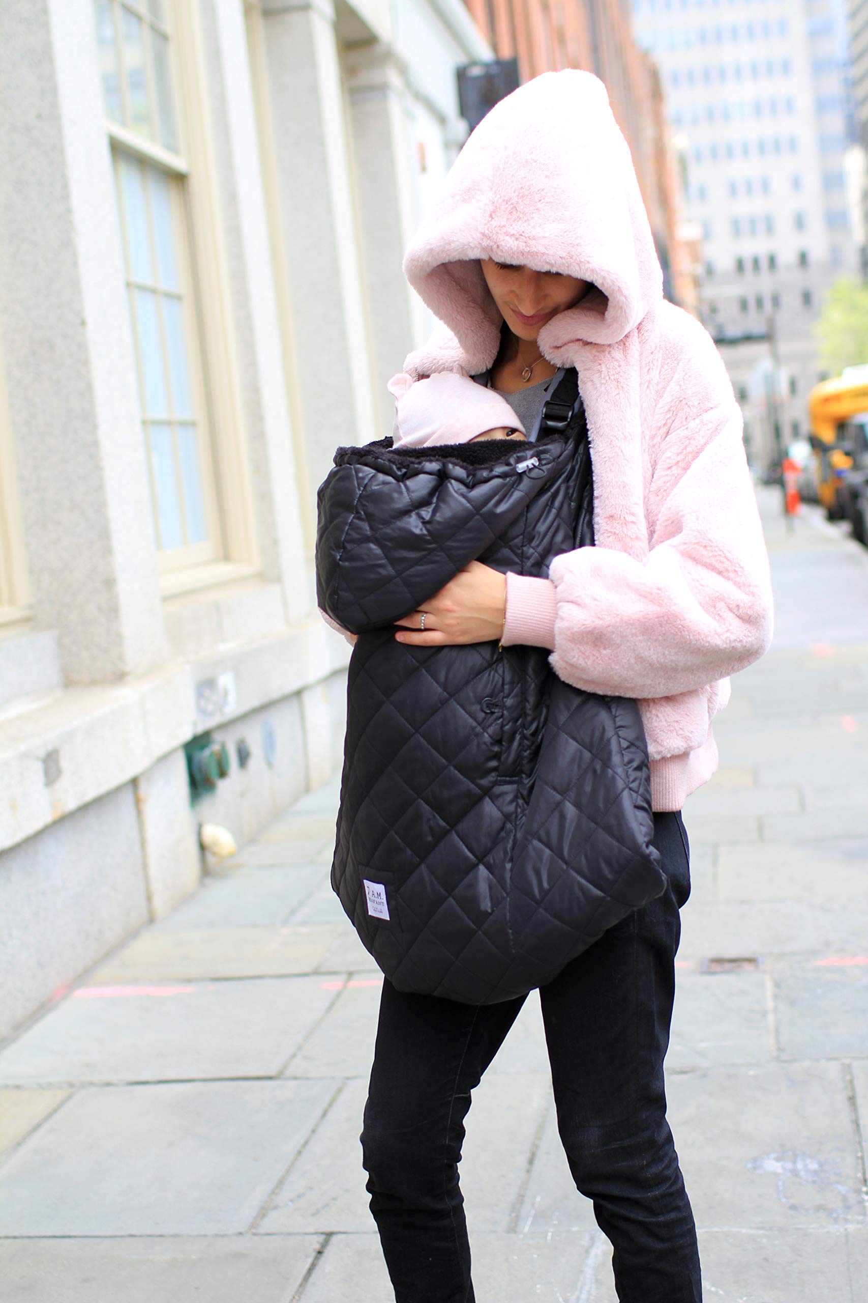 7AM Enfant hand slits provide parent access while carrying