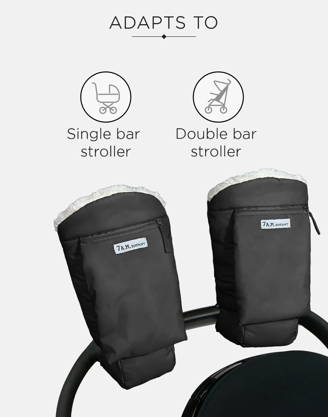 7 A.M. Enfant machine-washable warmmuffs for easy care.