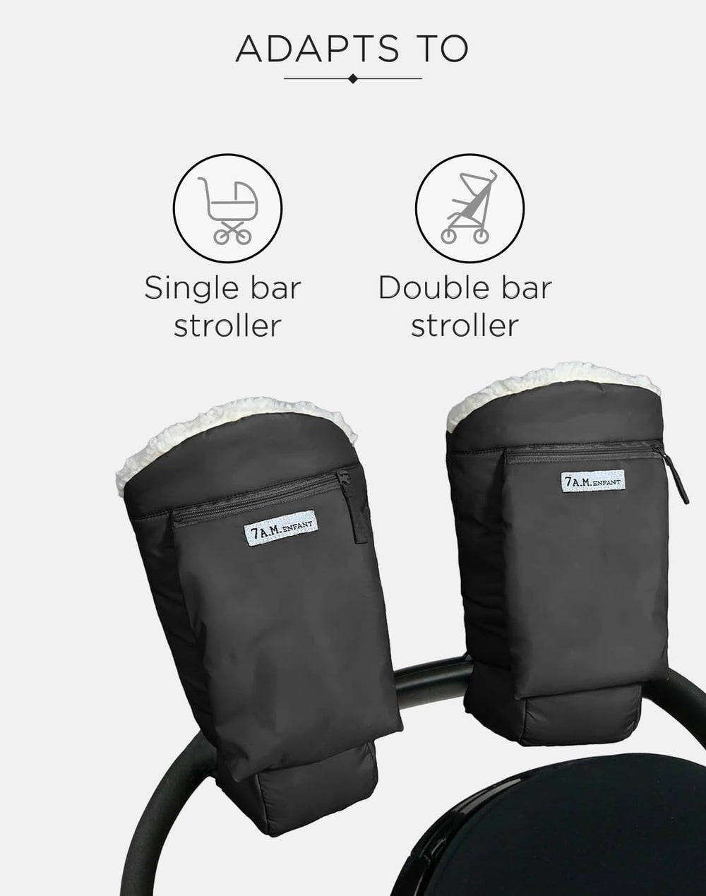 7 A.M. Enfant machine-washable warmmuffs for easy care.
