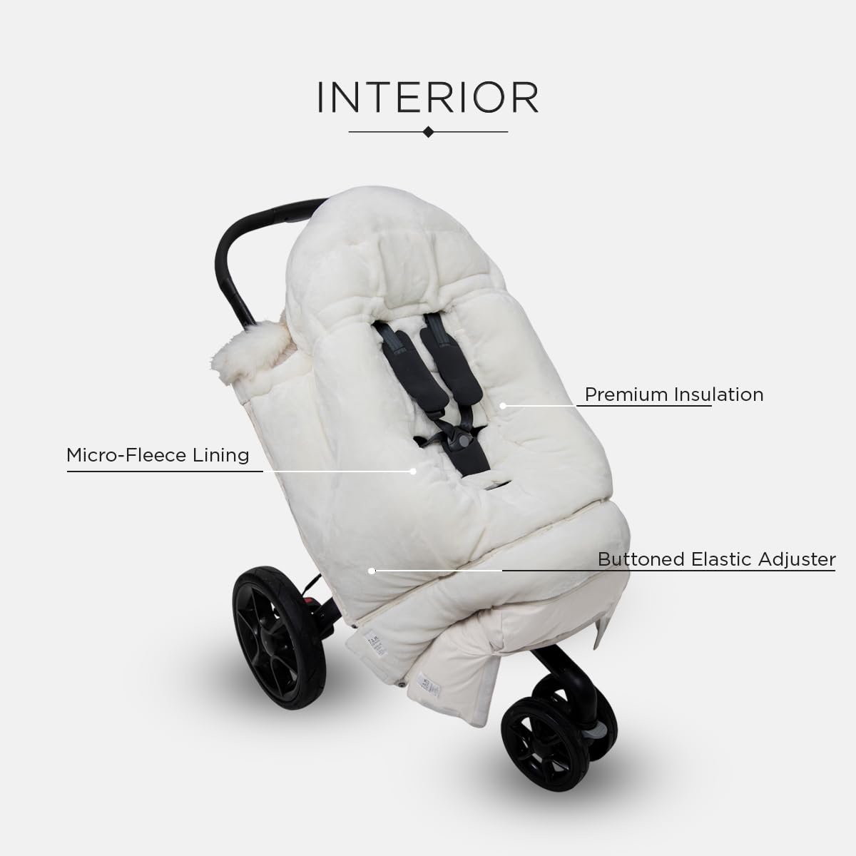 7AM Enfant stroller blanket 212 has a water-resistant shell to keep baby dry.