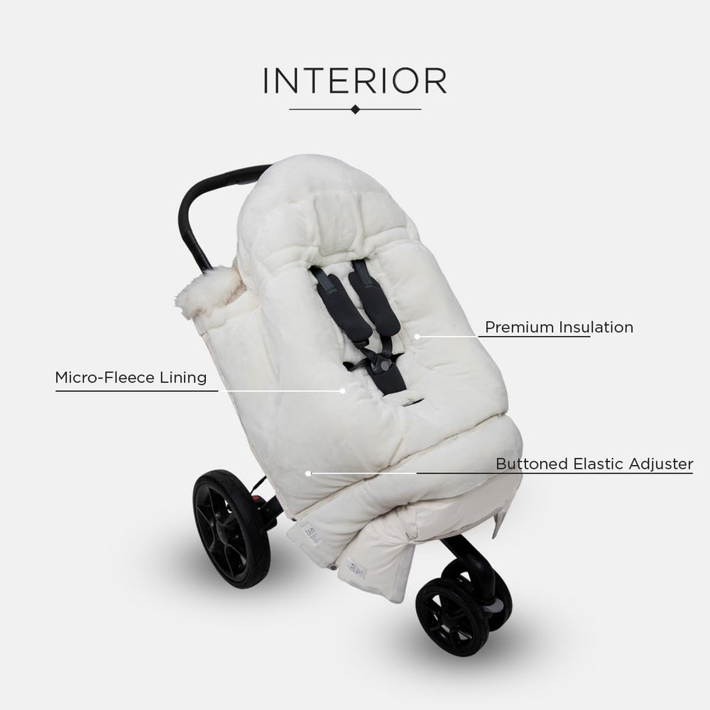 7AM Enfant stroller blanket 212 has a water-resistant shell to keep baby dry.