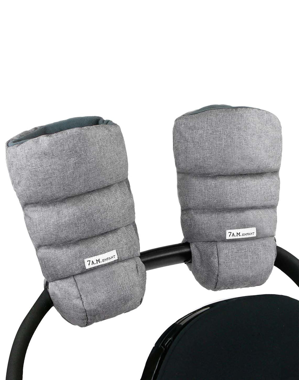 7 A.M. Enfant Stroller Warmmuffs universal-fit attachment for secure handlebar warmth.