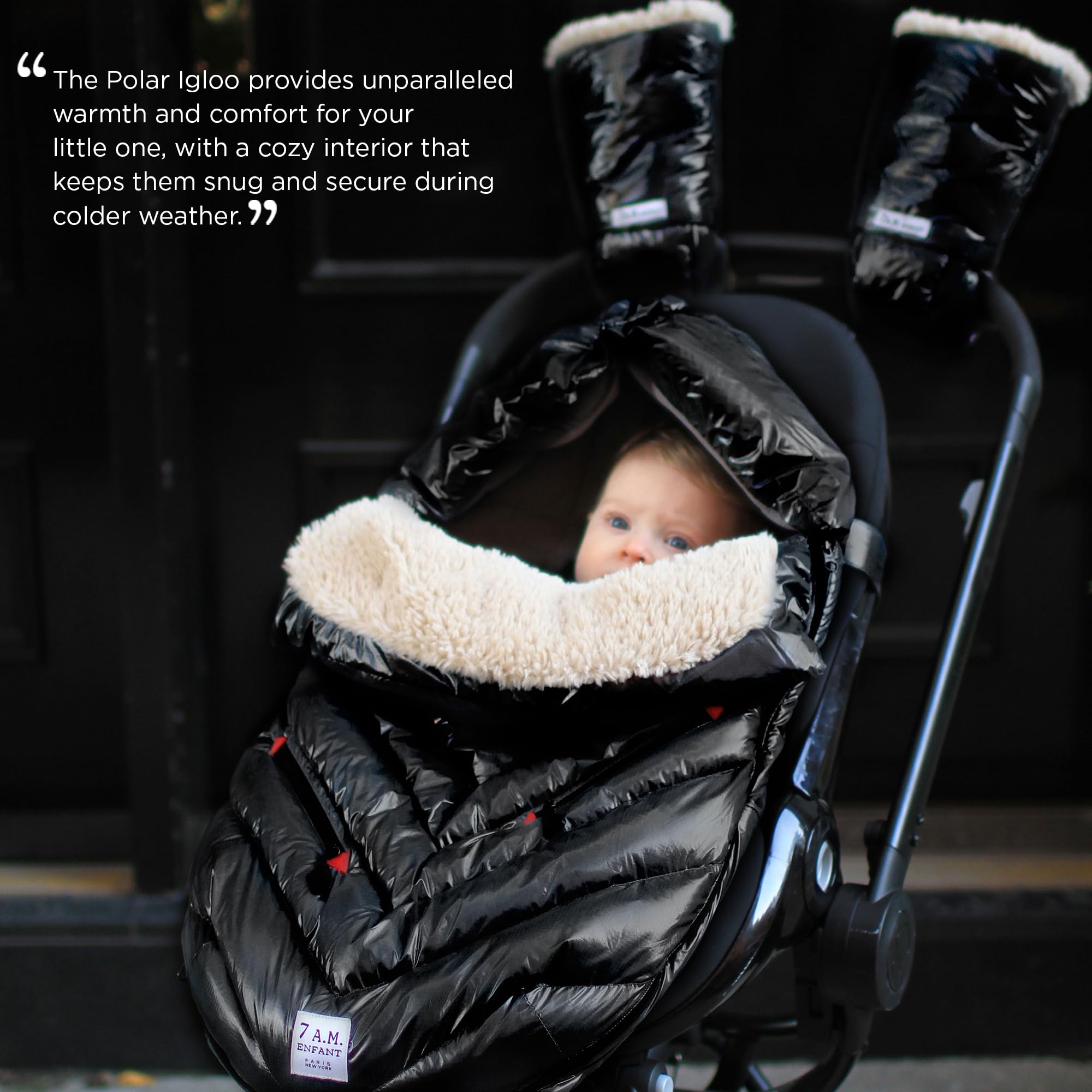 7 A.M. Polar Igloo adjustable collar drawstring for face protection in cold winds.