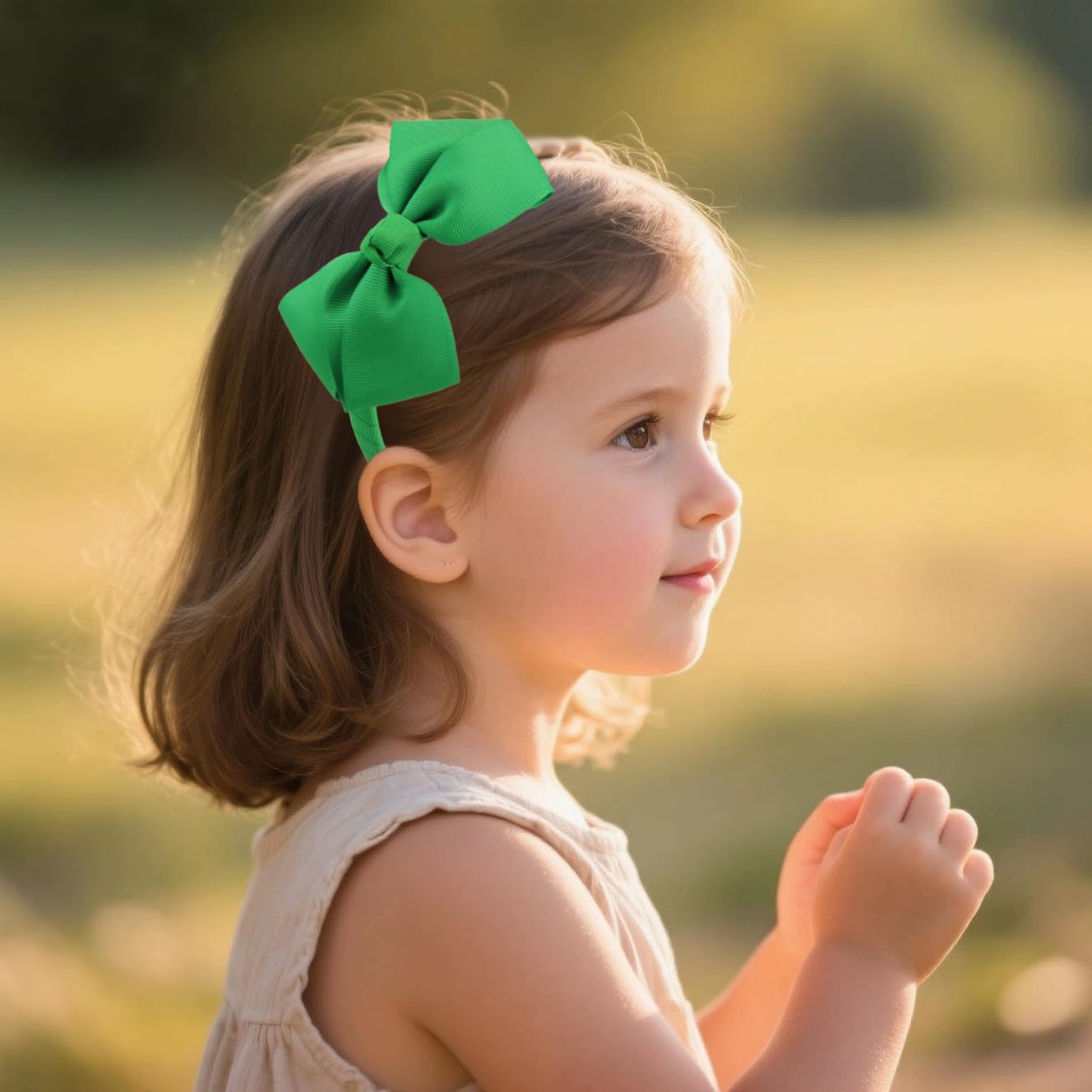 Girl wearing 7Rainbows headband during play, highlighting versatility for everyday wear.