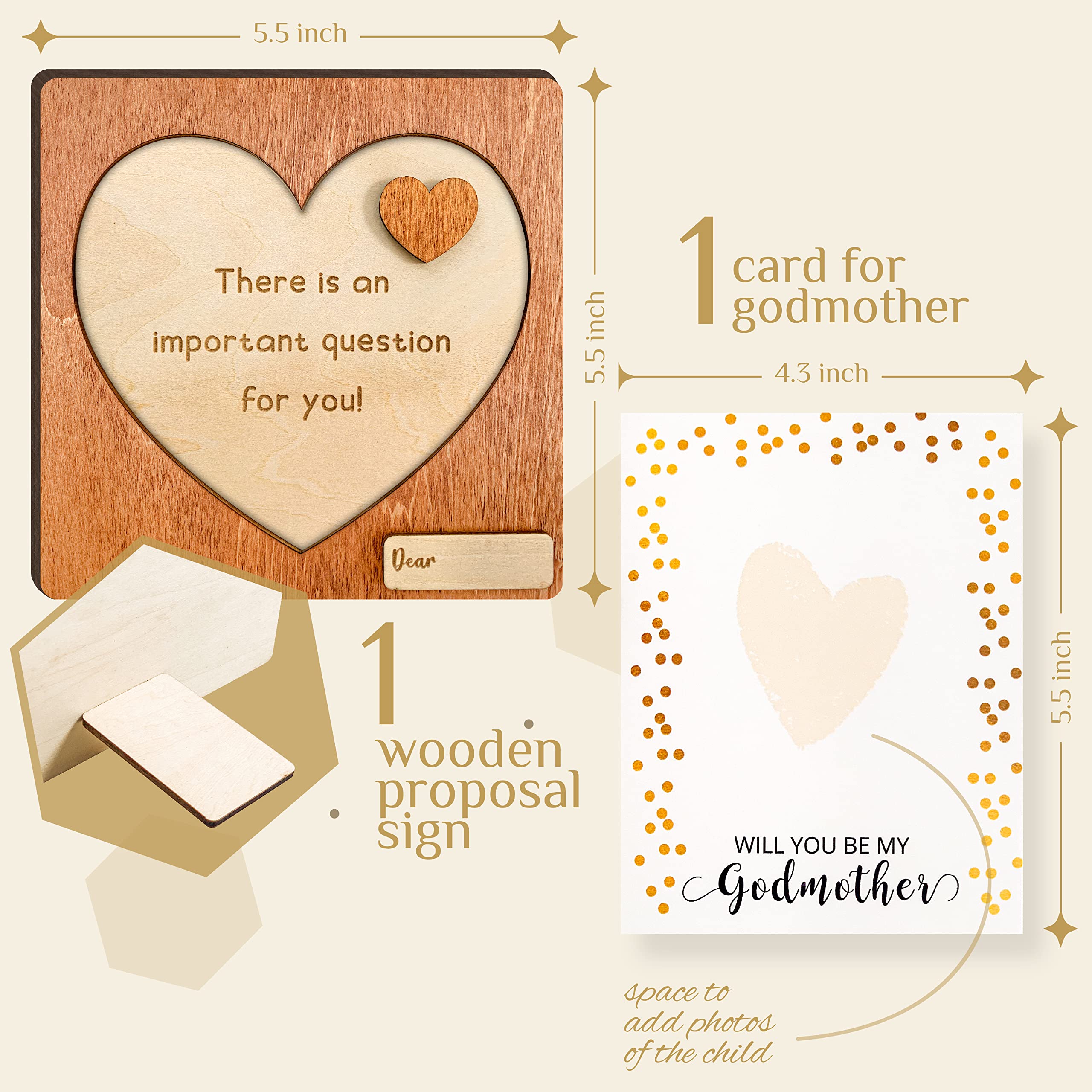 97 Decor godmother proposal card front with heartfelt design for a special moment