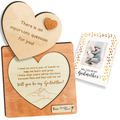 97 Decor will you be my godmother puzzle sign with stand for display and keepsake