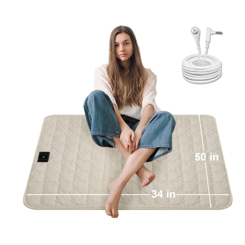 LOYDBDT grounding mat on bed shows cotton and silver fiber blend for restful sleep