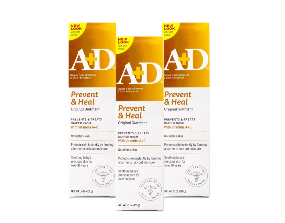 A+D Original Ointment 1.5oz tubes 3-pack front view for family-ready skincare.