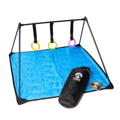 A to Z Adventure Gear Lay and Play Mat folded in its compact stuff sack for travel.