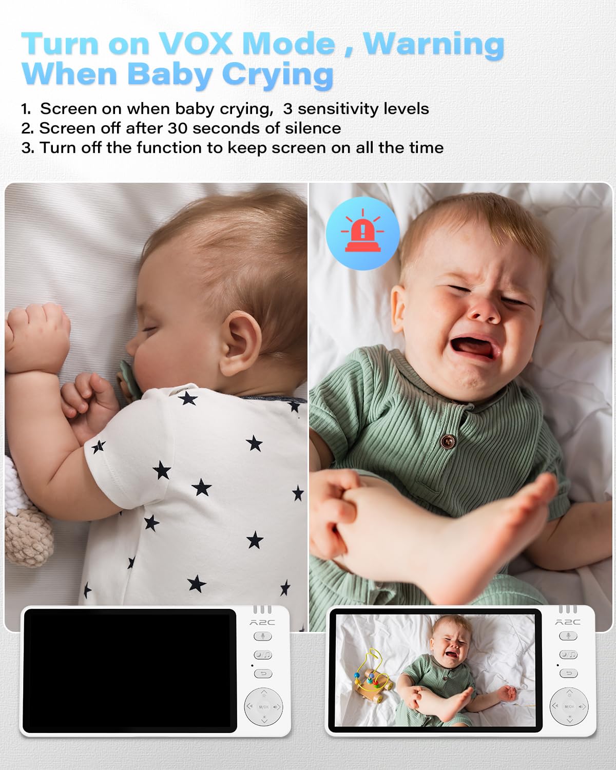 A2C 5-inch display IPS anti-glare for comfortable viewing