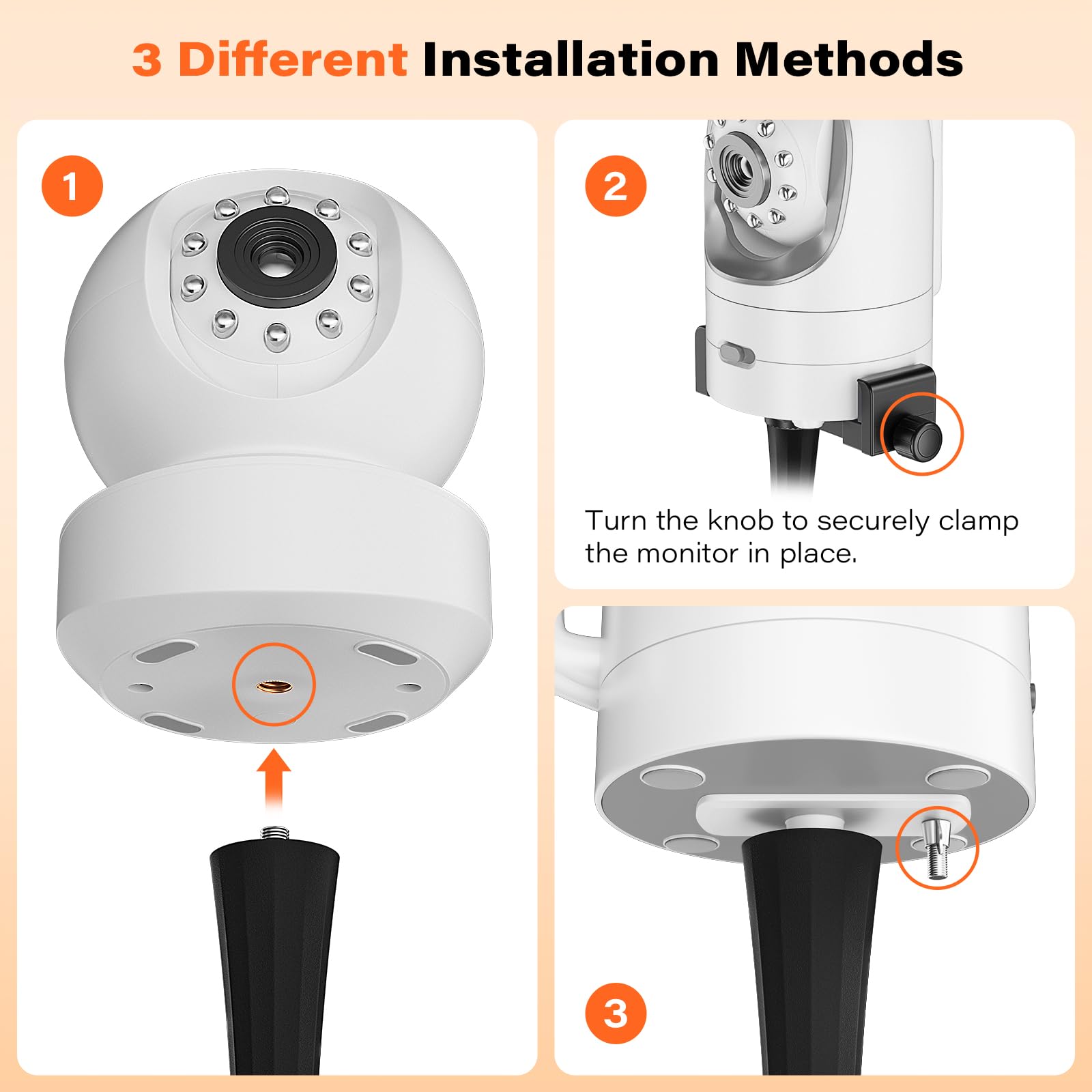 A2C Baby Monitor Mount tool-free-install allows quick setup around furniture