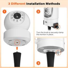 A2C Baby Monitor Mount tool-free-install allows quick setup around furniture