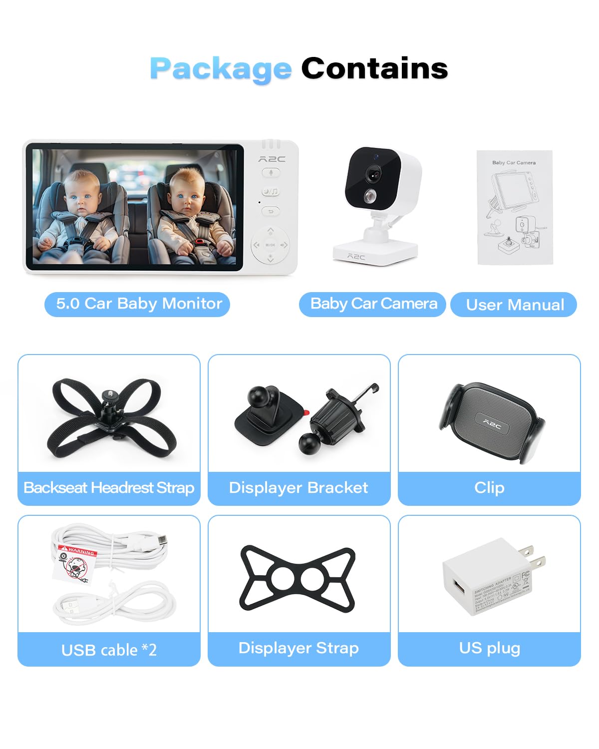 A2C USB plug-and-play setup for quick, tool-free installation
