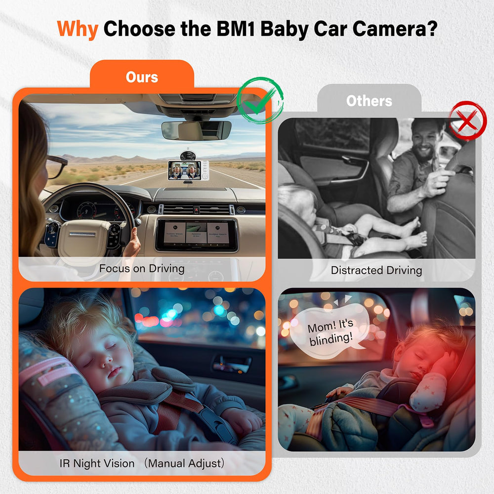 A2C wireless baby car camera 150-degree wide-angle captures more of the cabin.