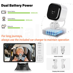A2C Wireless Baby Monitor 5-inch HD screen delivers crisp 1080p detail.