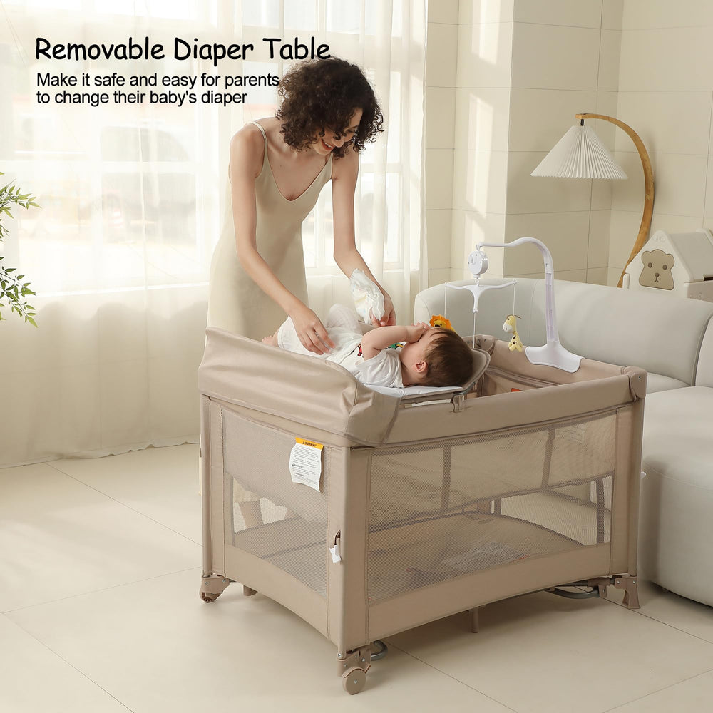 A2DAO stable crib frame with three support tubes for steady use.