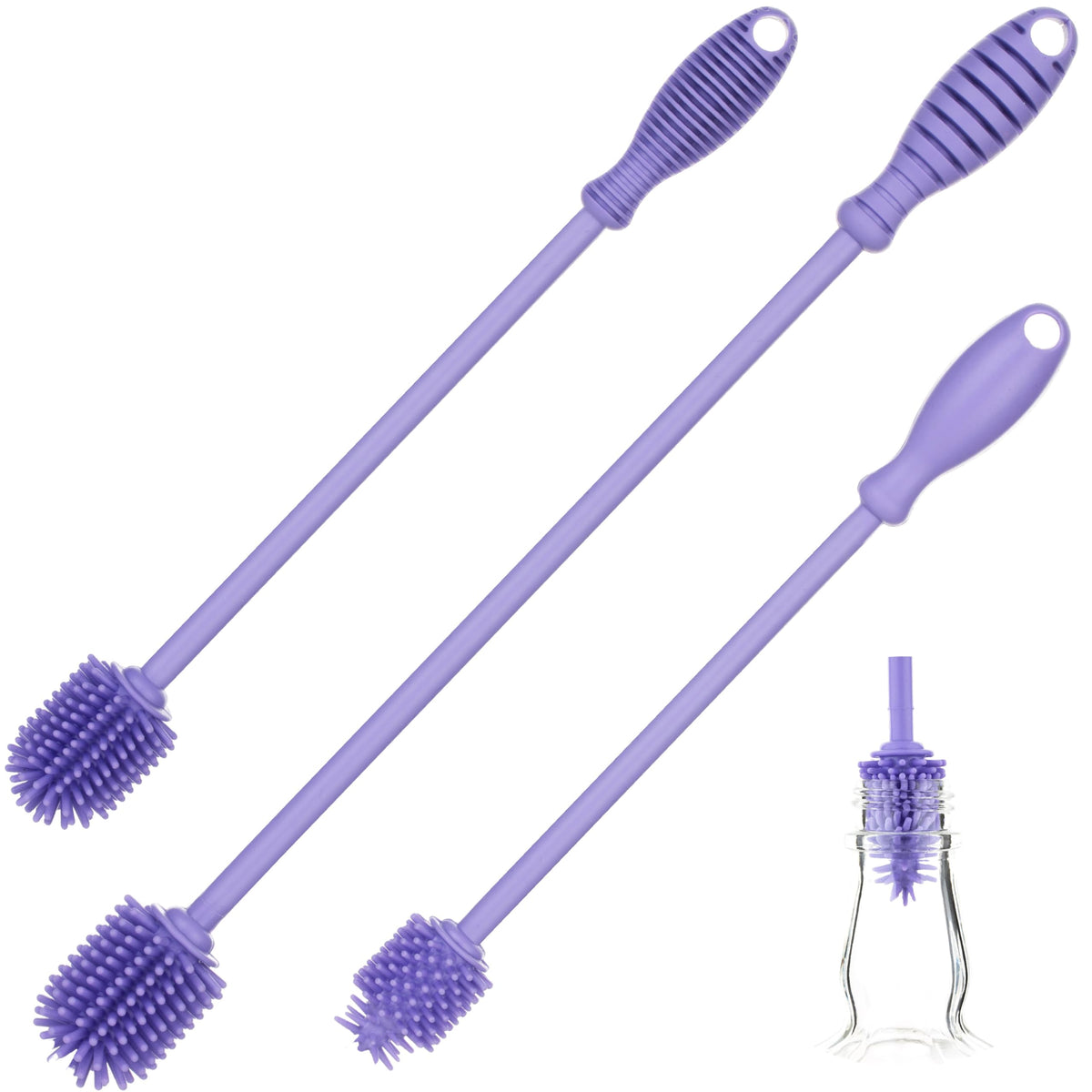 A2S Protection A-Brush silicone bottle cleaner with long handle for thorough reach.