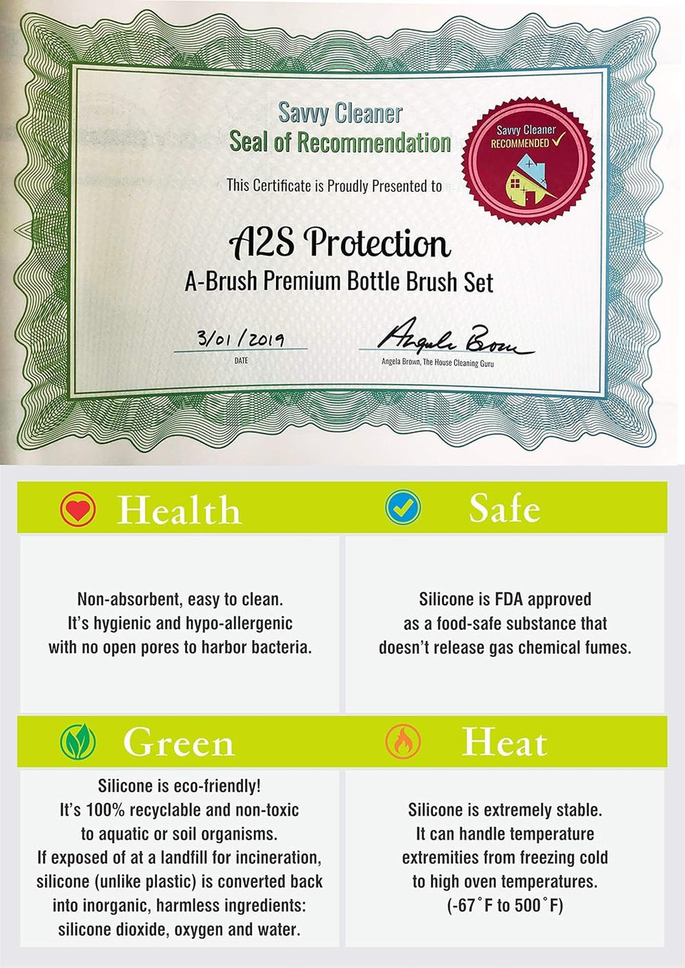 A2S Protection baby bottle nipple brush aids gentle cleaning.