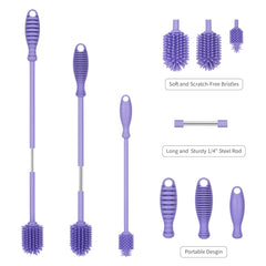 A2S Protection non-absorbent silicone brush keeps bottle interiors clean.