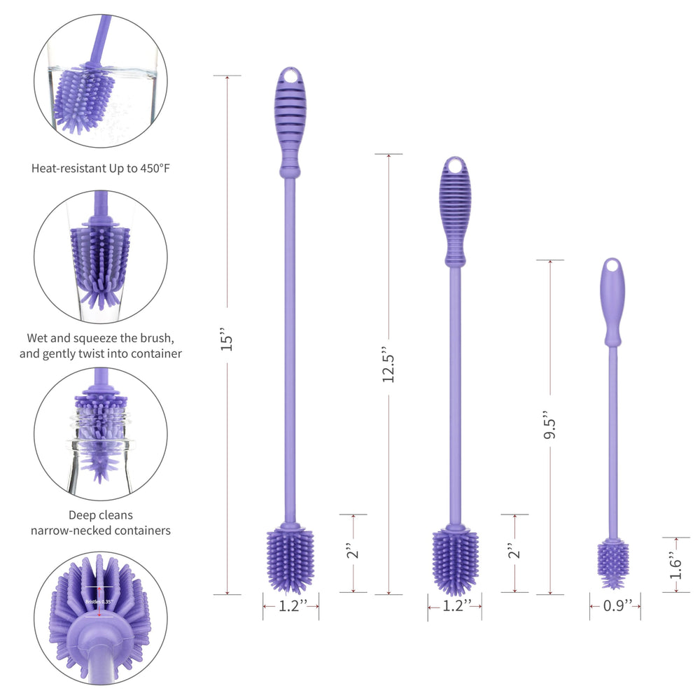 A2S Protection silicone bottle brush for cleaning narrow openings.