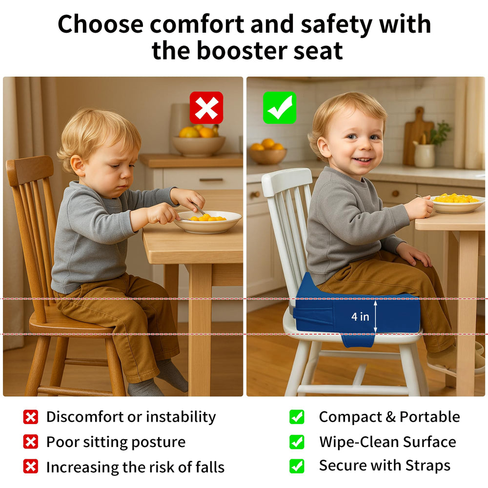 AAAini booster seat anti-slip bottom stabilizing on chair surface