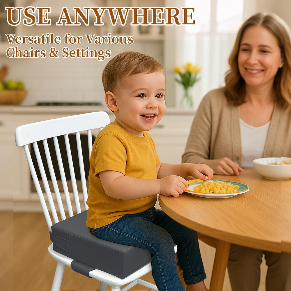 AAAini booster seat fits most dining chairs for stable feeding moments.