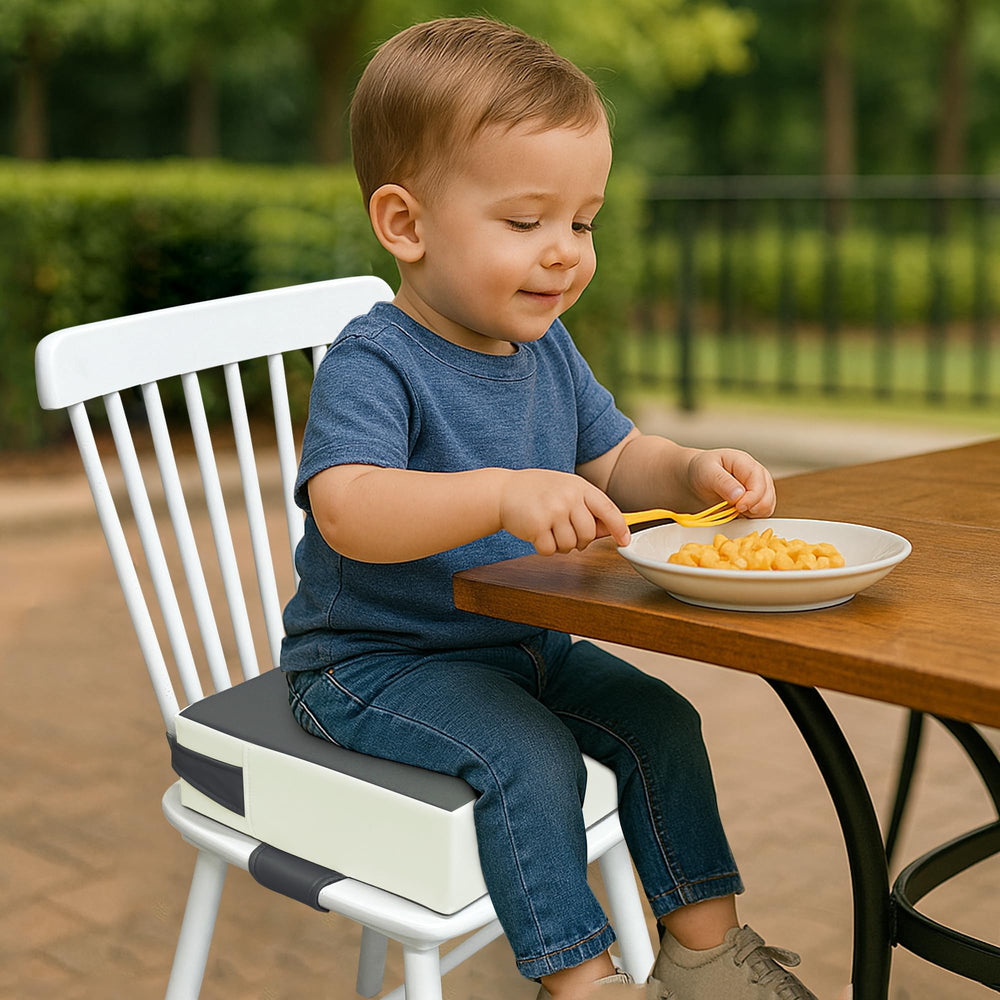 AAAini booster seat bottom with non-slip base prevents sliding.