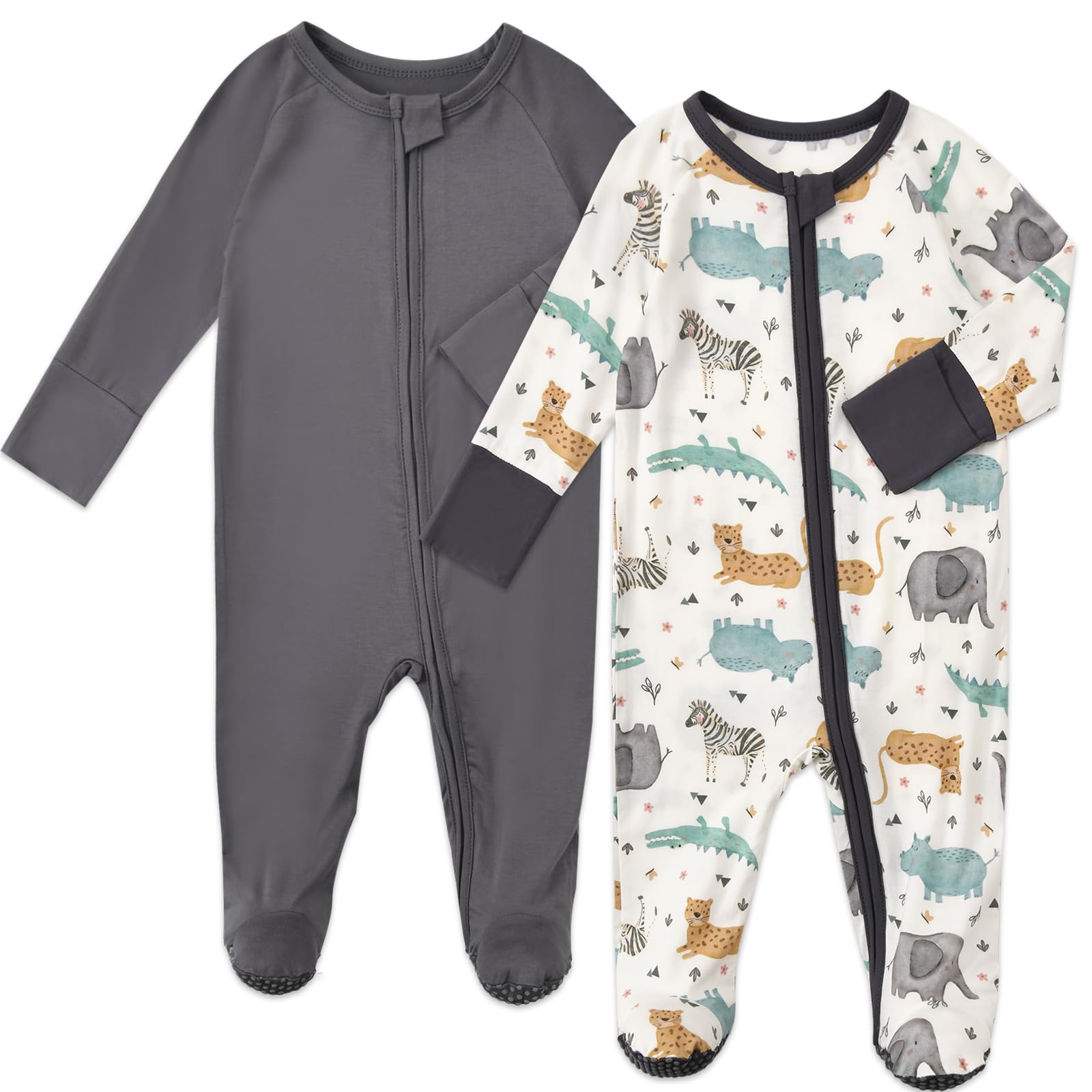 Aablexema solid-color baby footed coverall pajama for cozy everyday wear