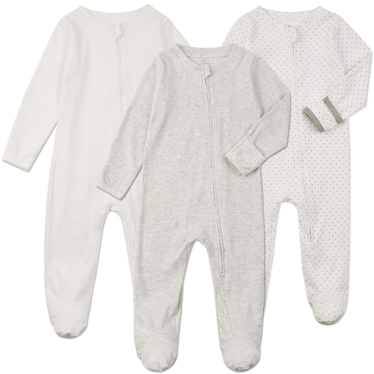 Aablexema baby footie pajamas with built-in mittens prevent scratches during sleep