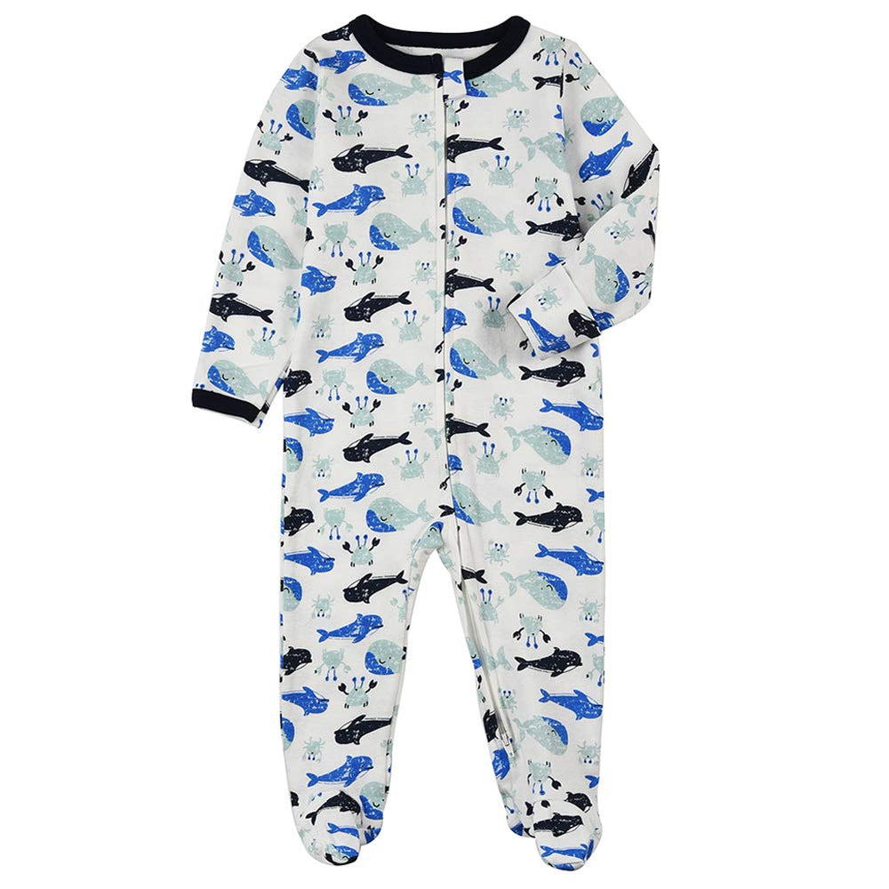 Aablexema baby footie pajamas with vehicle pattern keeps little movers cozy