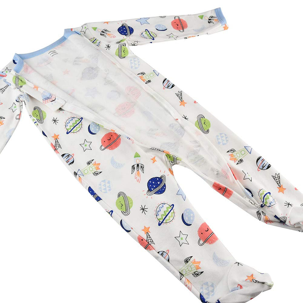 Aablexema baby footed pajamas with whale pattern, cozy wear