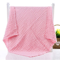 Aablexema muslin baby blanket 2-pack wrapped around a newborn after bath.