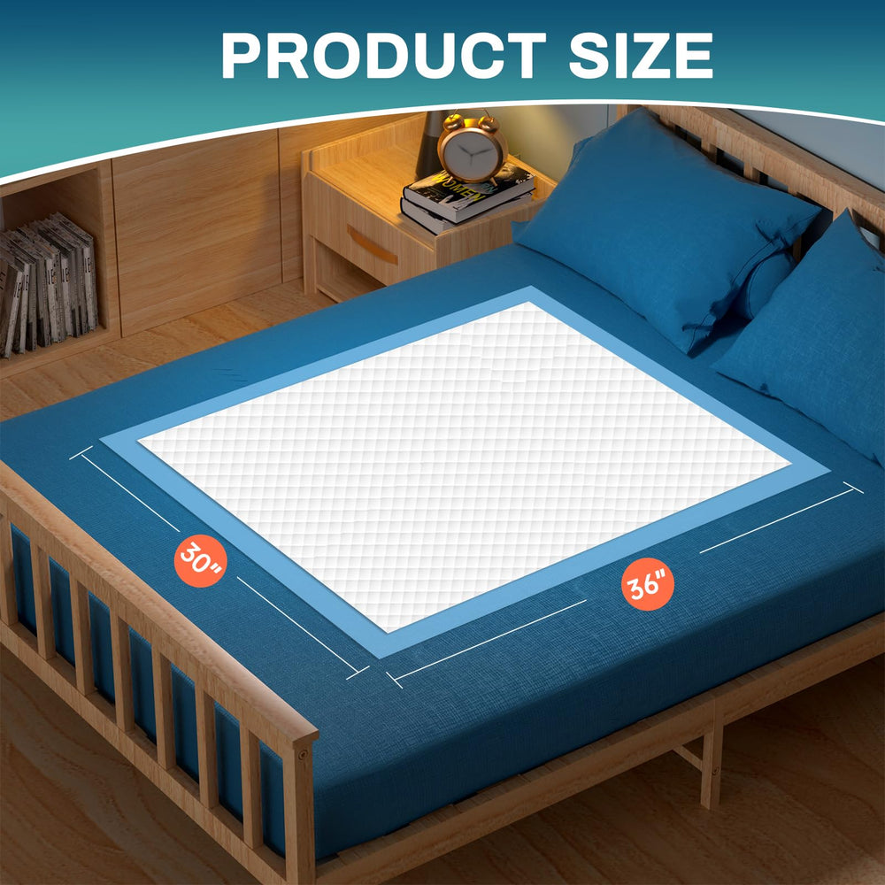 AAY six-layer protection bed pads demonstrating leak containment