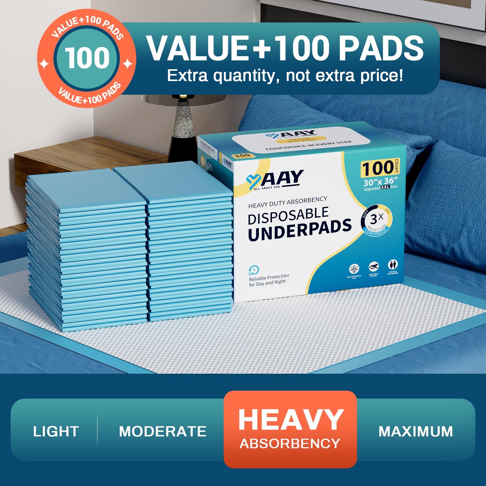 AAY pads ideal for pet accidents and simple cleanup